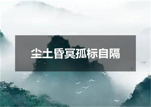 尘土昏冥孤标自隔