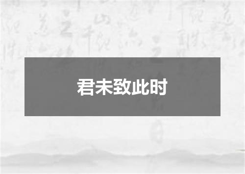君未致此时