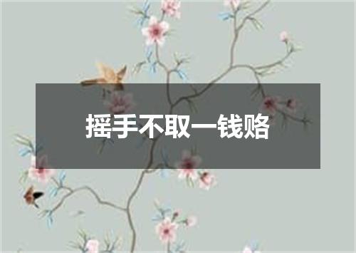 摇手不取一钱赂