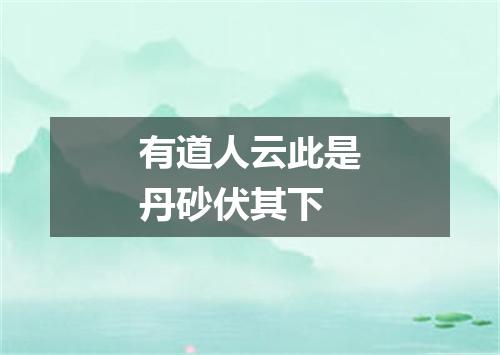 有道人云此是丹砂伏其下