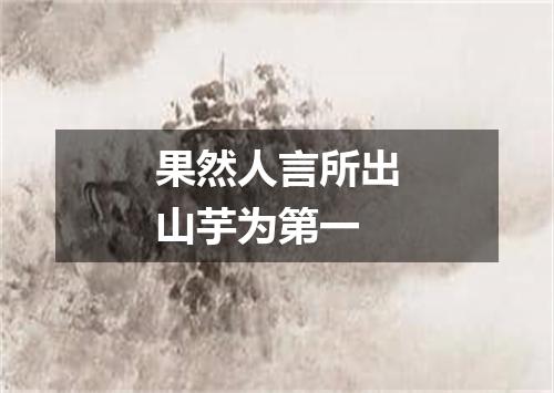 果然人言所出山芋为第一
