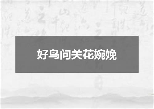 好鸟问关花婉娩
