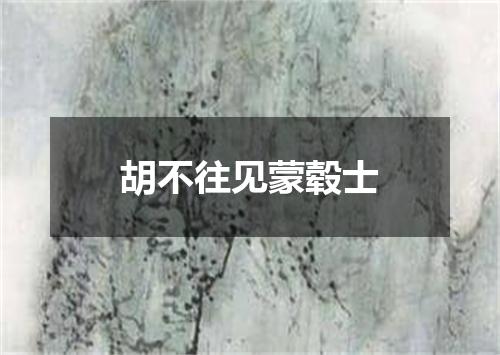 胡不往见蒙毂士