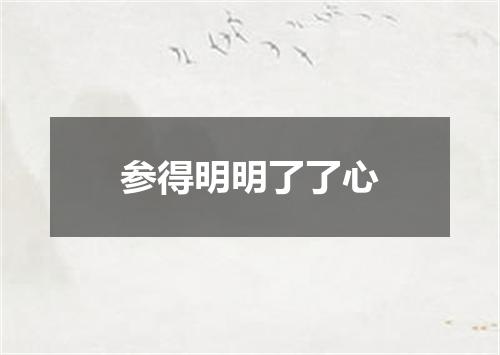 参得明明了了心