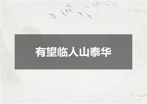 有望临人山泰华