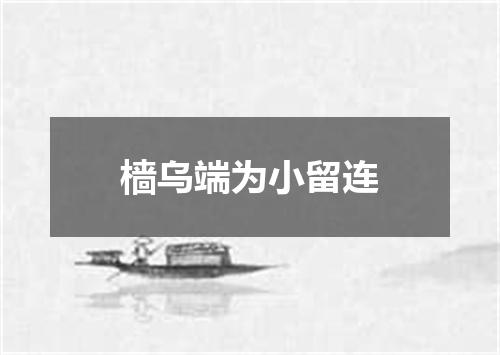 樯乌端为小留连