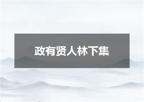 政有贤人林下集
