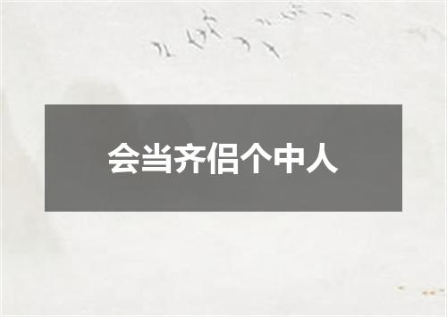 会当齐侣个中人