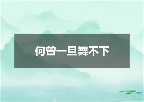 何曾一旦舞不下