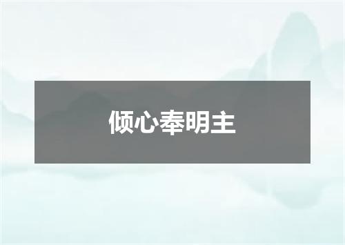 倾心奉明主