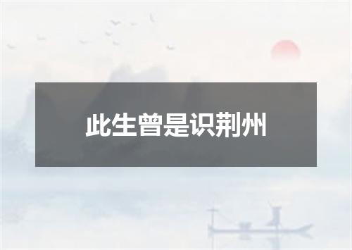 此生曾是识荆州