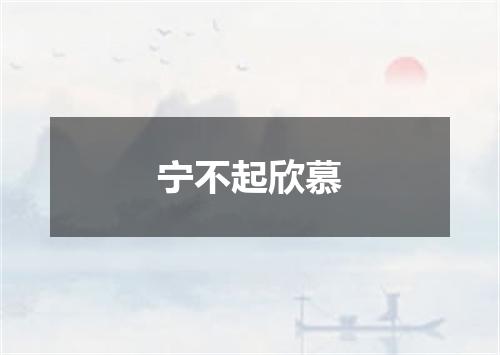 宁不起欣慕