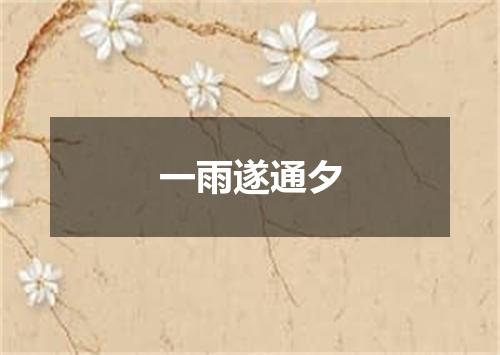 一雨遂通夕