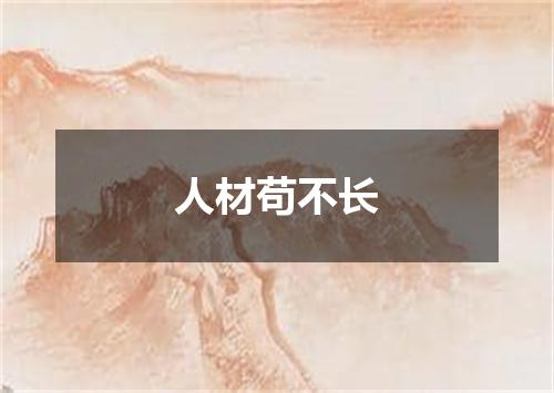 人材苟不长