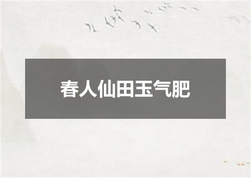 春人仙田玉气肥