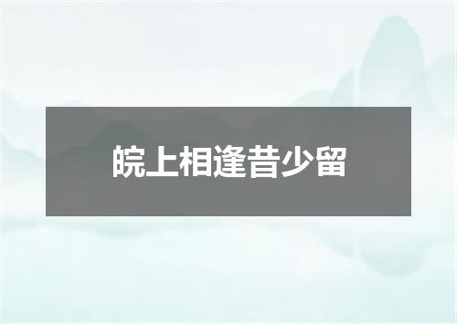皖上相逢昔少留