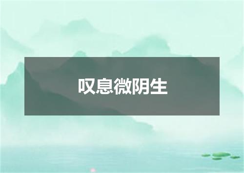 叹息微阴生