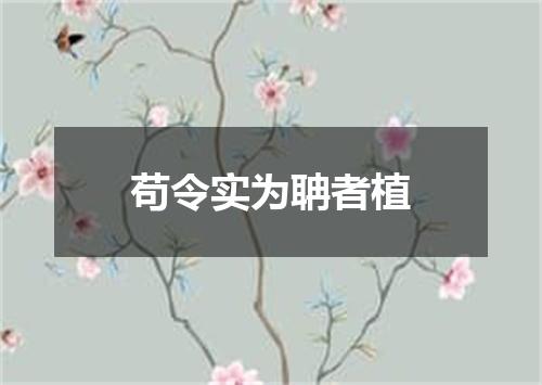 苟令实为聃者植