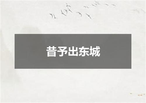 昔予出东城