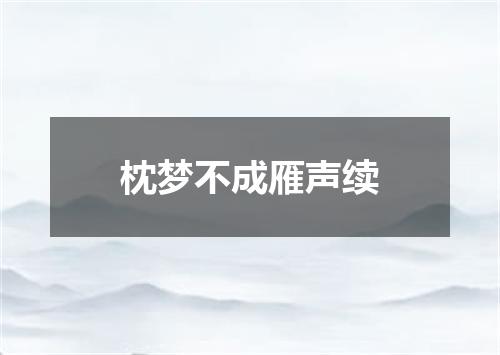 枕梦不成雁声续