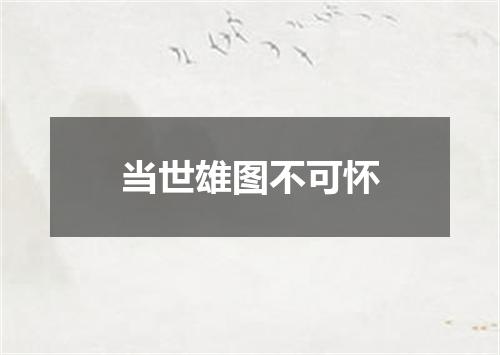 当世雄图不可怀