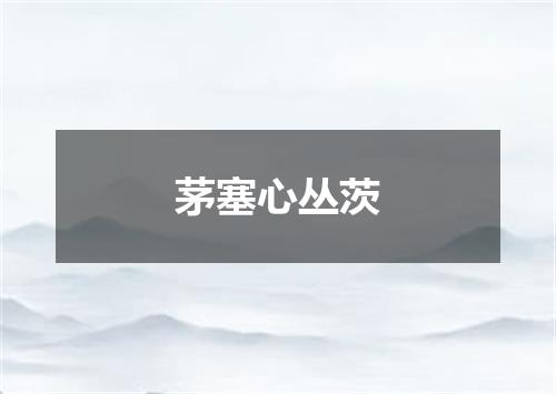 茅塞心丛茨