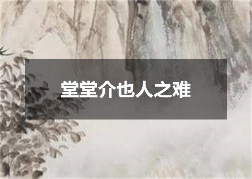 堂堂介也人之难