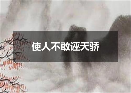 使人不敢诬天骄