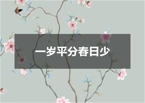 一岁平分春日少