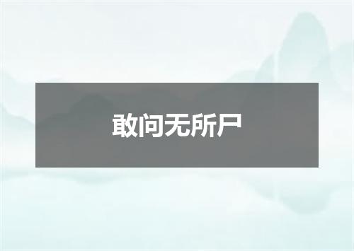敢问无所尸