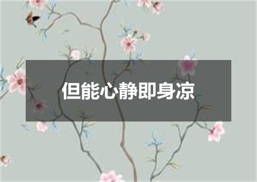 但能心静即身凉