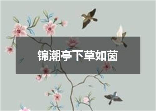 锦潮亭下草如茵