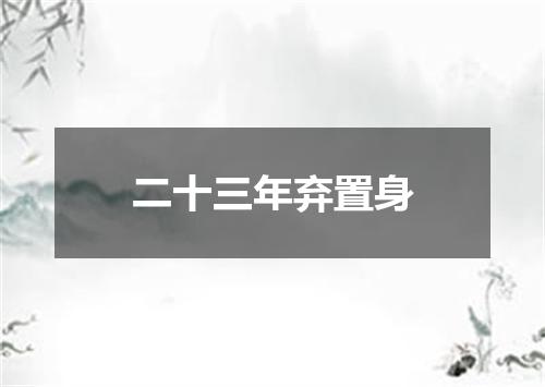 二十三年弃置身