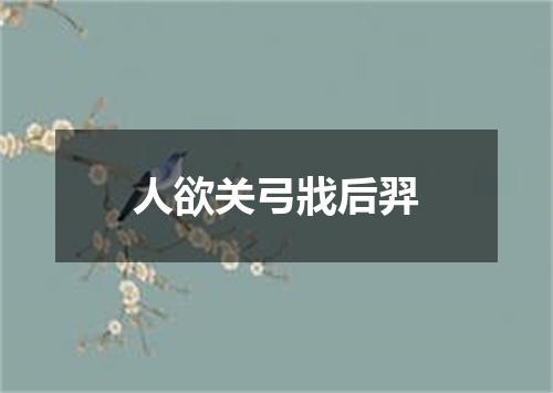 人欲关弓戕后羿