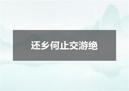 还乡何止交游绝