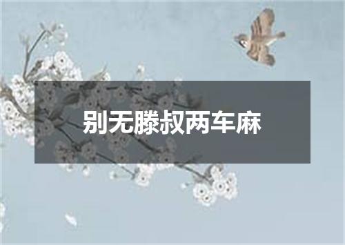 别无滕叔两车麻