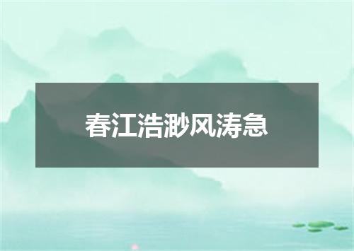 春江浩渺风涛急