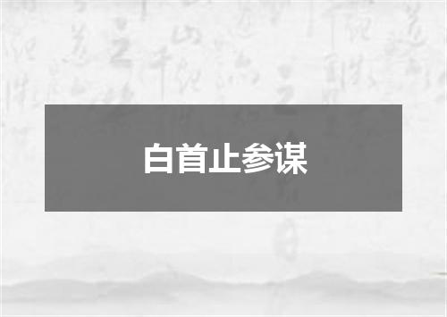 白首止参谋