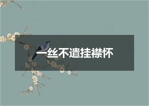 一丝不遣挂襟怀