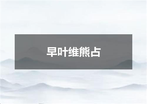 早叶维熊占