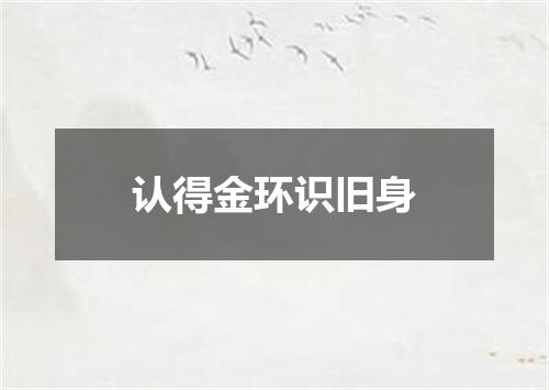 认得金环识旧身