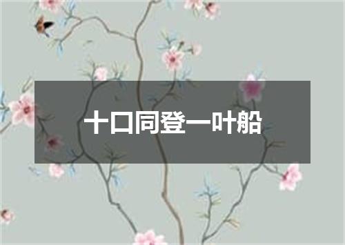 十口同登一叶船