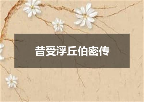 昔受浮丘伯密传