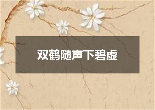 双鹤随声下碧虚