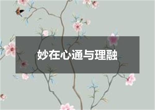妙在心通与理融