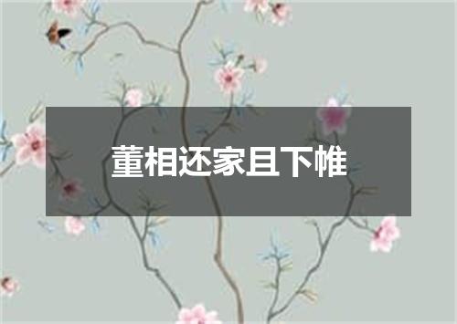 董相还家且下帷