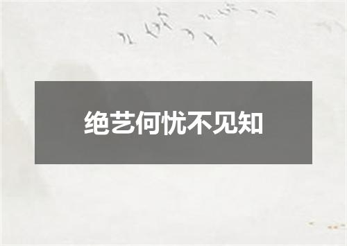 绝艺何忧不见知