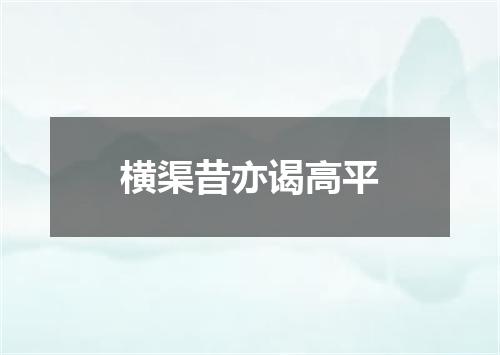 横渠昔亦谒高平