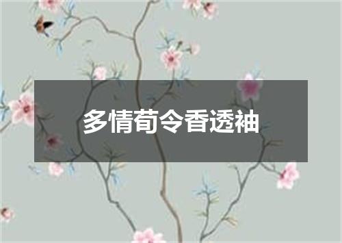 多情荀令香透袖
