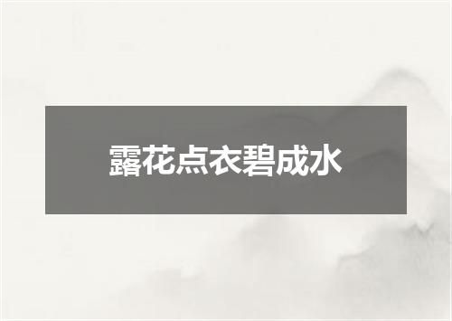 露花点衣碧成水